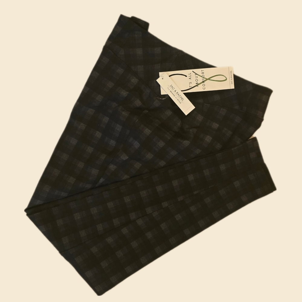 ZAC & RACHEL Plaid Figure Defining Slim Stretch‎ Ankle Pants